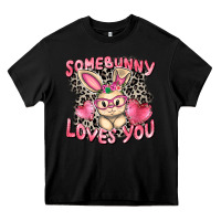 Black Somebunny loves you Easter Day Heavy Core Tee - CowGirlArtShop