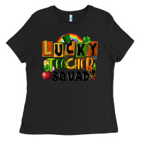 Black lucky teacher squad St. Patricks Day Ladies Tee - FaDigitalArtStudio