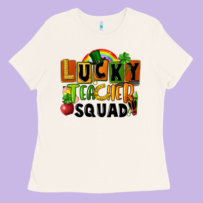 Lucky Teacher Squad St. Patricks Day Ladies Tee Designed By Fadigitalartstudio
