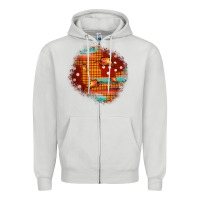 Dove Grey fall patch Zipper Hoodie - JahusDesignShop