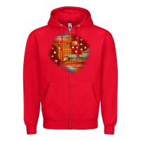 Red fall patch Zipper Hoodie - JahusDesignShop