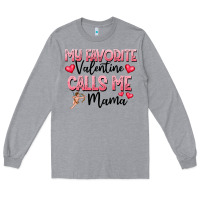 Heather Grey love message with cupid and hearts Long Sleeve Tee - CowhideDigitalArt