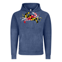Vintage Denim Maryland Crab State Pride Flag Vintage Hoodie - maiPhamDesign
