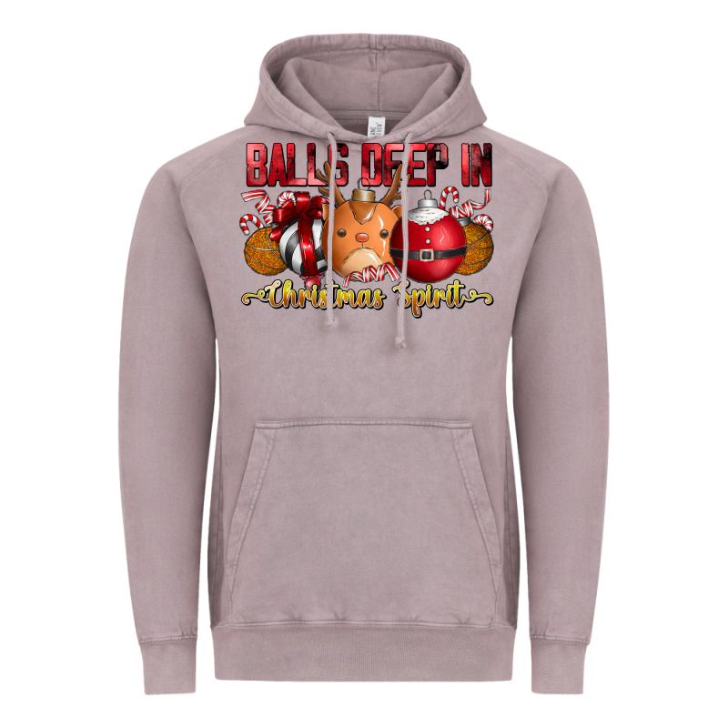 Balls Deep In Christmas Spirit Vintage Hoodie by CowhideDigitalArt | Teevron