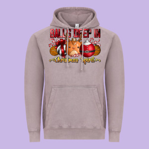 Balls Deep In Christmas Spirit Vintage Hoodie Designed By Cowhidedigitalart