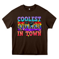 Chocolate Brown Coolest queer in town Heavy Core Tee - CowGirlArtShop