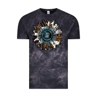Cloud Black cowhide leopard and  leather sunflower Vintage Tee - RanaPortraitStore