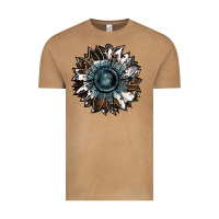 Vintage Camel cowhide leopard and  leather sunflower Vintage Tee - RanaPortraitStore