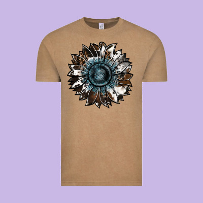 Cowhide Leopard And  Leather Sunflower Vintage Tee Designed By Ranaportraitstore
