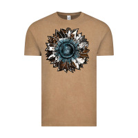 Vintage Coffee cowhide leopard and  leather sunflower Vintage Tee - RanaPortraitStore