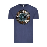 Vintage Denim cowhide leopard and  leather sunflower Vintage Tee - RanaPortraitStore