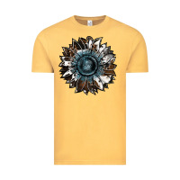 Vintage Mustard cowhide leopard and  leather sunflower Vintage Tee - RanaPortraitStore
