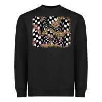 Black racing leopard backgraund Heavyweight Sweatshirt - JahusDesignShop