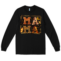 Black Melanin leopard frame mama Mother's Day Long Sleeve Tee - LillyAllenDesigns
