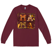 Burgundy Melanin leopard frame mama Mother's Day Long Sleeve Tee - LillyAllenDesigns
