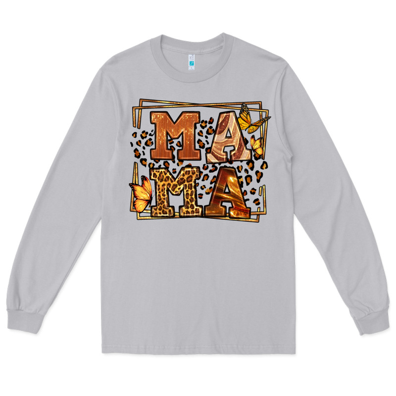 Melanin Leopard Frame Mama Mother's Day Long Sleeve Tee by LillyAllenDesigns | Teevron