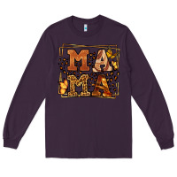 Plum Melanin leopard frame mama Mother's Day Long Sleeve Tee - LillyAllenDesigns