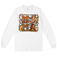 White Melanin leopard frame mama Mother's Day Long Sleeve Tee - LillyAllenDesigns