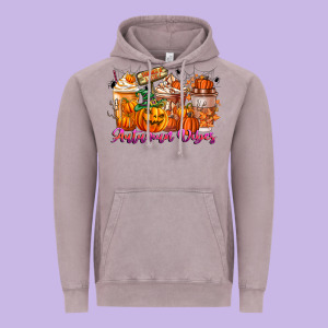 Thanks A Latte Autumn Vibes Vintage Hoodie Designed By Cowhidedigitalart