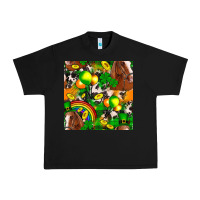 Black St. Patrick's Day Horse With Balloons Urban Heavy Tee - FaDigitalArtStudio