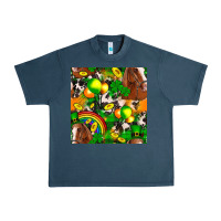 Midnight Navy St. Patrick's Day Horse With Balloons Urban Heavy Tee - FaDigitalArtStudio