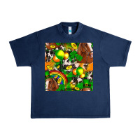 Navy St. Patrick's Day Horse With Balloons Urban Heavy Tee - FaDigitalArtStudio