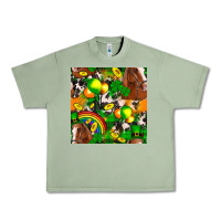 Oil Green St. Patrick's Day Horse With Balloons Urban Heavy Tee - FaDigitalArtStudio