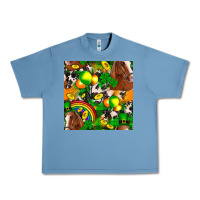 Pebble Blue St. Patrick's Day Horse With Balloons Urban Heavy Tee - FaDigitalArtStudio