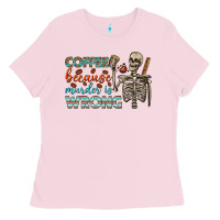 Bubblegum Pink coffee because murder is wrong bbs Ladies Tee - BundleAndBundleShop