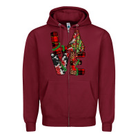 Burgundy christmas love Zipper Hoodie - JahusDesignShop