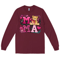 Burgundy Western Valentines Day Mama Mother's Day Long Sleeve Tee - LillyAllenDesigns
