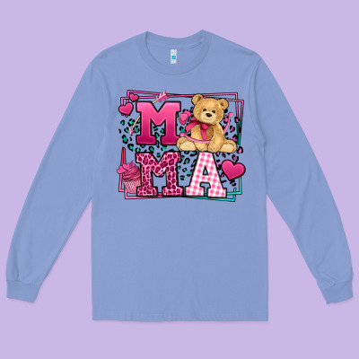 Western Valentines Day Mama Mother's Day Long Sleeve Tee Designed By Lillyallendesigns