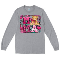 Heather Grey Western Valentines Day Mama Mother's Day Long Sleeve Tee - LillyAllenDesigns