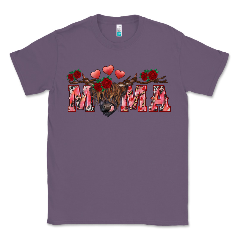 Valentine's Day Mama Black Highland Cow Classic Tee by RanaPortraitStore | Teevron