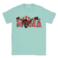 Seafoam valentine's day mama black highland cow Classic Tee - RanaPortraitStore