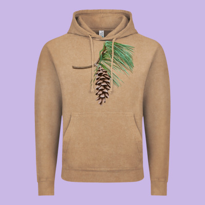 White Pine Cone Vintage Hoodie Designed By Lillyallendesigns