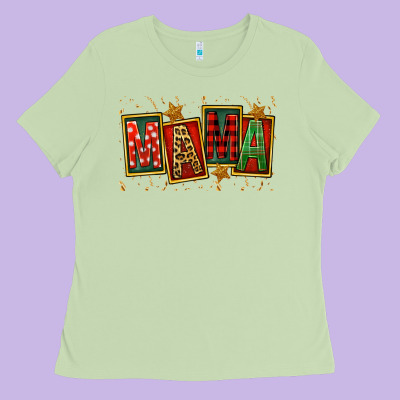 Mama Christmas Mother's Day Ladies Tee Designed By Fadigitalartstudio