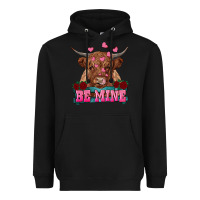Be Mine Highland Cow Heavyweight Hoodie | Teevron