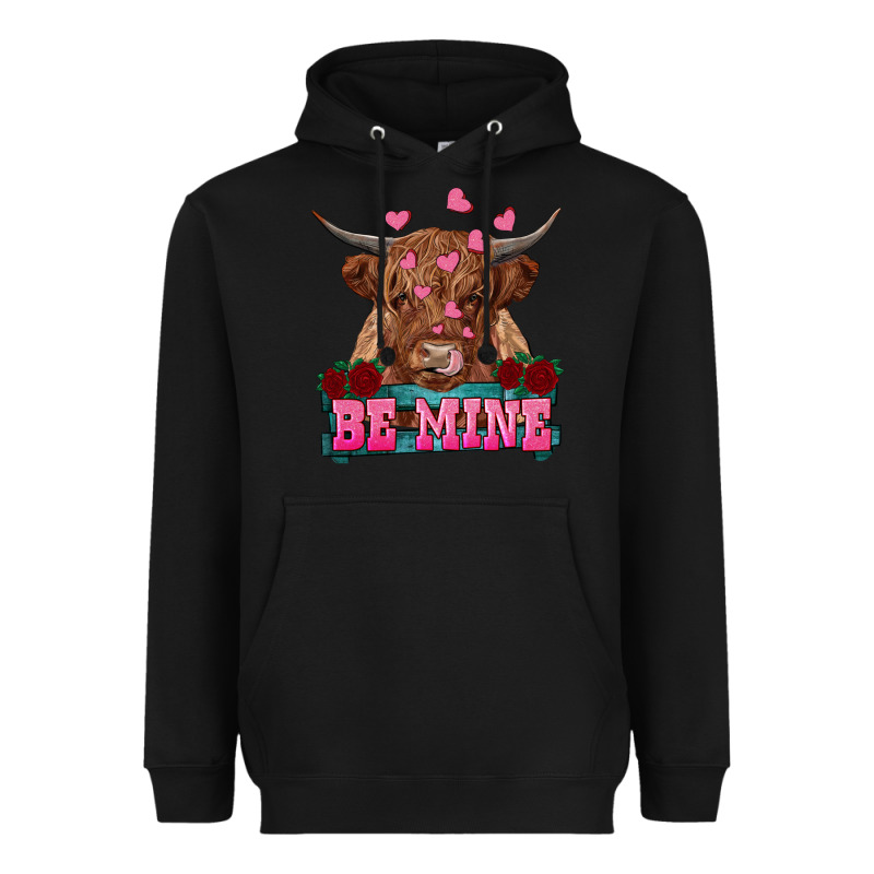 Be Mine Highland Cow Heavyweight Hoodie by RanaPortraitStore | Teevron