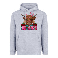 Heather Grey be mine highland cow Heavyweight Hoodie - RanaPortraitStore