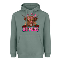 Sage be mine highland cow Heavyweight Hoodie - RanaPortraitStore