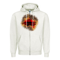 Oatmeal Heather christmas patch Zipper Hoodie - JahusDesignShop