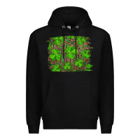 Black st patrick's day shamrock and leopard distressed background Premium Hoodie - RanaPortraitStore