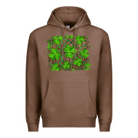 Chestnut st patrick's day shamrock and leopard distressed background Premium Hoodie - RanaPortraitStore