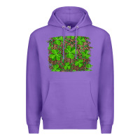 Purple st patrick's day shamrock and leopard distressed background Premium Hoodie - RanaPortraitStore