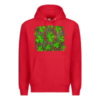 Red st patrick's day shamrock and leopard distressed background Premium Hoodie - RanaPortraitStore