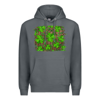 Rock st patrick's day shamrock and leopard distressed background Premium Hoodie - RanaPortraitStore