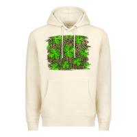 Sandshell st patrick's day shamrock and leopard distressed background Premium Hoodie - RanaPortraitStore