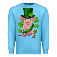 Ocean Blue st. patrick's day lucky baby pig Premium Sweatshirt - RanaPortraitStore