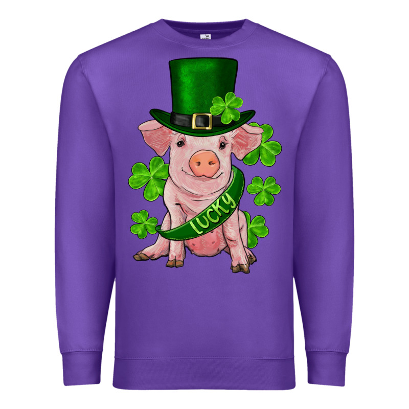 St. Patrick's Day Lucky Baby Pig Premium Sweatshirt by RanaPortraitStore | Teevron